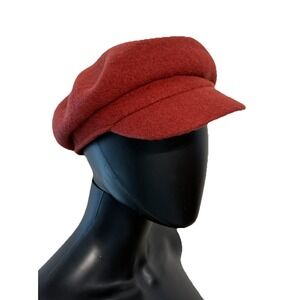 Kate Landry Women's Orange 100% Wool Newsboy Hat Soft Cap O/S
